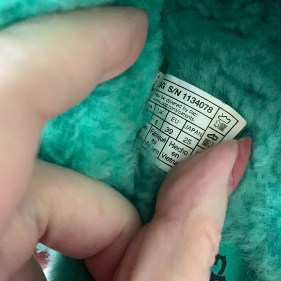 UGG DISQUETTE SCATTER GRAPHIC SLIPPER SIZE US 8 EMERALD GREEN PLATFORM SHOE - Picture 8 of 10